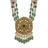 Regal Syndicate Polki Diamond & Emerald Stringed Pendant Necklace