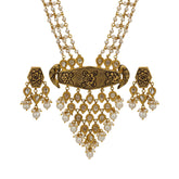 Natural Syndicate Polki Diamond & Pearl Stringed Pendant Set