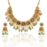 Dev Darshan Gold Polki Necklace with Hand-Painted God Motifs