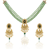 Jadau Gold Polki Chandbali Pendant Set