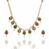 Nine Gemstone Pear Drop Necklace Set