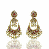 Polki Chandbali Earring(Hallmark 91.6)