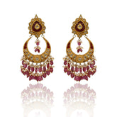 Fuchsia & Ruby Polki Chandbalis