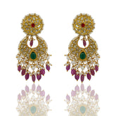 Royal Heritage Gold Syndicate Polki Diamond Chandbali Earrings