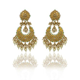 Gold Polki & Pearl Chandbaali Earring