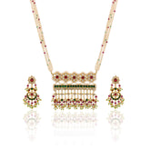 Thakurani Ruby and Polki Diamond Statement Necklace Set