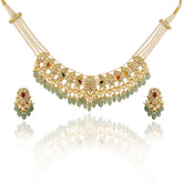 Traditional Navratna Polki Diamond Necklace Set