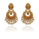 Syndicate Polki & Coral Crescent Drop Earrings
