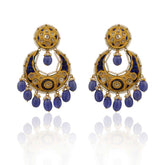 Bhavya Tanzanite Drop Polki Earrings