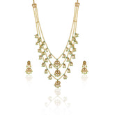 Jadau Polki Diamond & Pearl Teen Lada Necklace Set