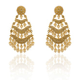 Grand Wedding Polki Diamond and Pearl String Chandbaali