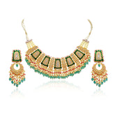 Green Polki Necklace Set