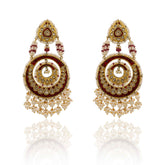 Aisha Layered Ruby & Pearl Chandbalis