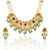 Nine Gemstone Power Polki Diamond Bridal Set