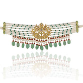 Polki Diamond & Pearl String Choker Necklace