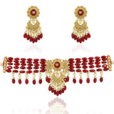 Aadhya Ruby and Pearl Choker Set