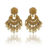 Hoor Polki & Pearl Cascade Chandbali Earrings
