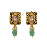 Polki Diamond and Emerald Drop Earring