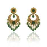 Afsana Emerald & Pearl Chandbaali Earrings