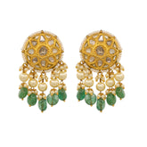 Polki Diamond and Pearl Jhumka