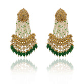 Royal Emerald Waterfall Polki Chandbali