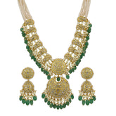 Gold Studded Natural Syndicate Polki Diamond Necklace Set