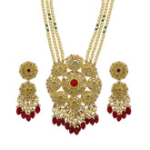 Syndicate Polki Diamond & Ruby Pearl Necklace Set