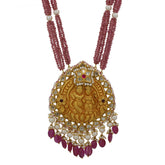 Divine Radha Krishna Temple Pendant Necklace