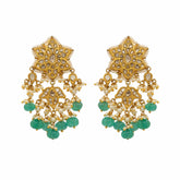 Traditional Polki Diamond and Gemstone Drop Earrings