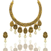 Divine Grace Antique Gold Hasli Necklace Set