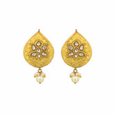 Polki Diamond and Pearl Paisley Earrings