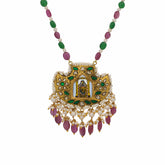 Shreenathji Gold Pendant Necklace with Polki Diamond