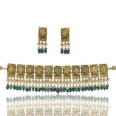 Gold Polki Diamond Choker Necklace Set