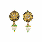 Traditional Gold and Polki Earring with Pearl Drops