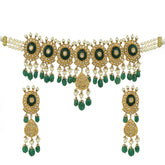 Green Stone Polki Choker Necklace Set
