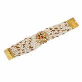 Blissful Navratna Gold Polki Diamond Bracelet