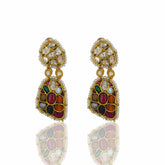 Multi Stone Gold Earring