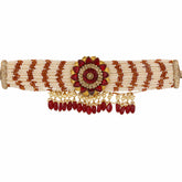 Floral Polki and Ruby Choker with Pearls