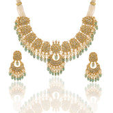 Polki Diamond & Emerald Drop Choker Necklace Set