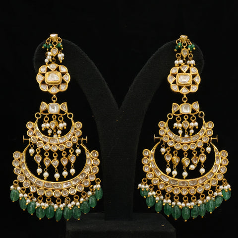 Jadau Chandbali Earrings with Natural Syndicate Polki Diamonds