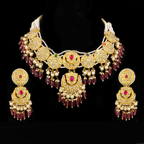 Navratna & Syndicate Polki Diamond Necklace Set
