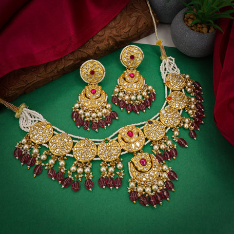 Navratna & Syndicate Polki Diamond Necklace Set