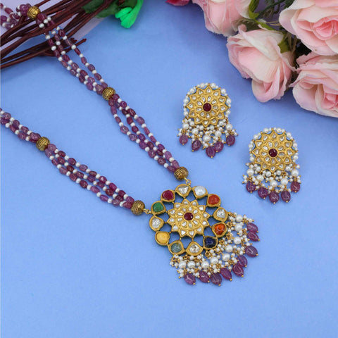 Pushpa Ratna Gold Pendant Set
