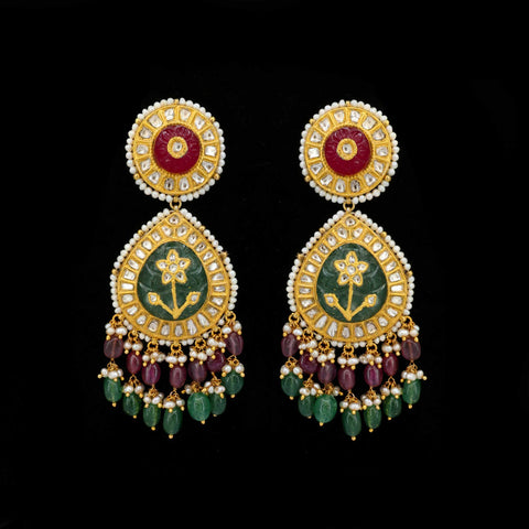 Polki Long Stud Earring