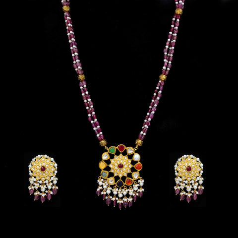 Pushpa Ratna Gold Pendant Set