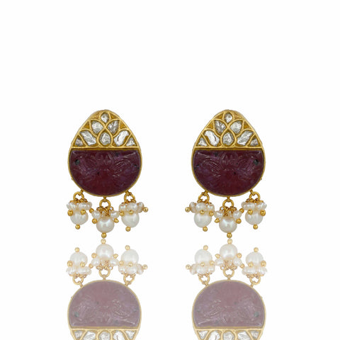 Gold Navratan Necklace Set (Hallmark 91.6)