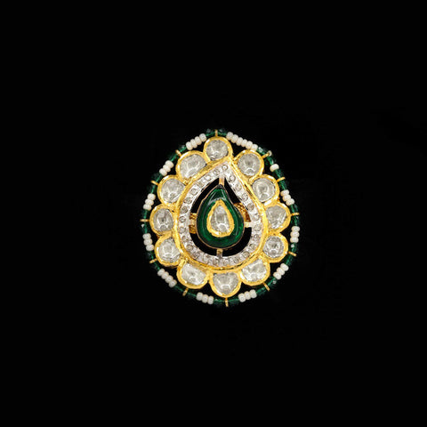 Gold Diamond Polki Ring