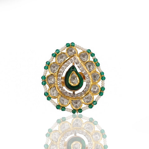 Gold Diamond Polki Ring