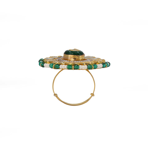 Gold Diamond Polki Ring