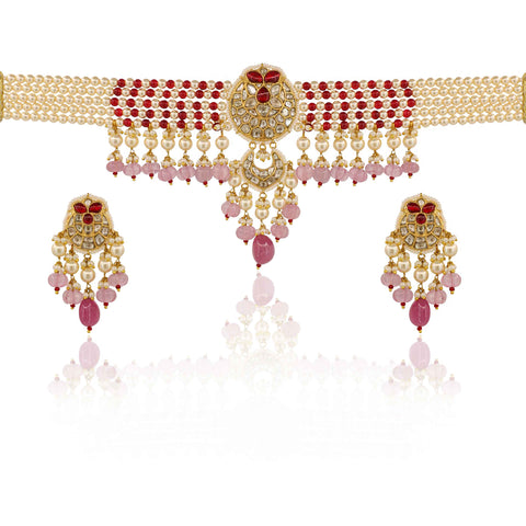 Unique Owl Polki & Pearl Choker Set